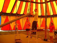 passage du fil dans la vergue